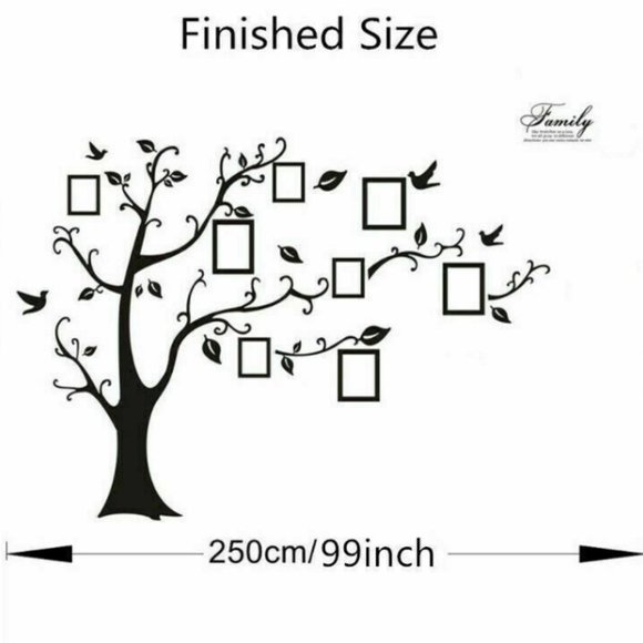 Family Tree Wall Decal Sticker Large Vinyl Photo Picture Frame Removable - Picture 2 of 5